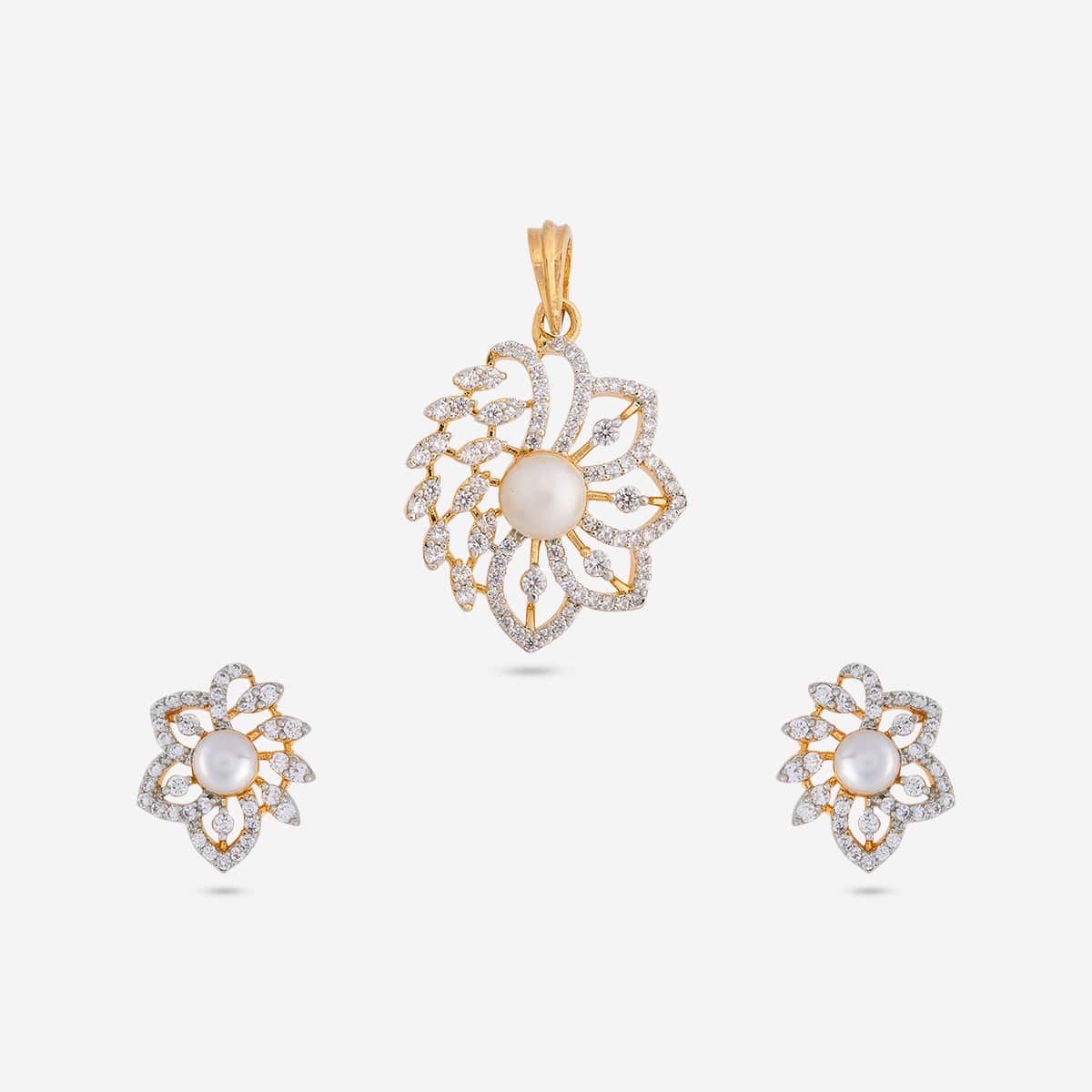 Zircon Pendant Set Zircon Pendant Earring 199231