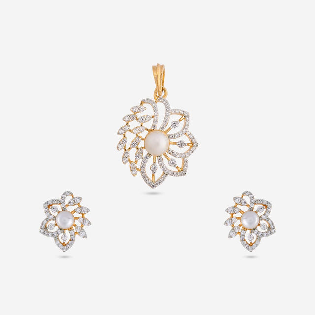 Zircon Pendant Set Zircon Pendant Earring 199231