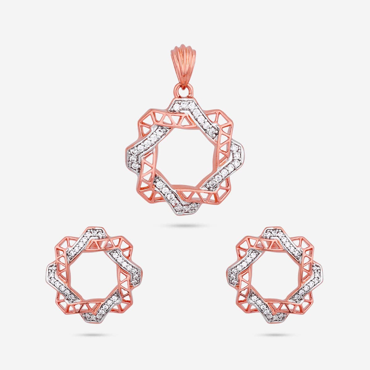 Zircon Pendant Set Zircon Pendant Earring 187701