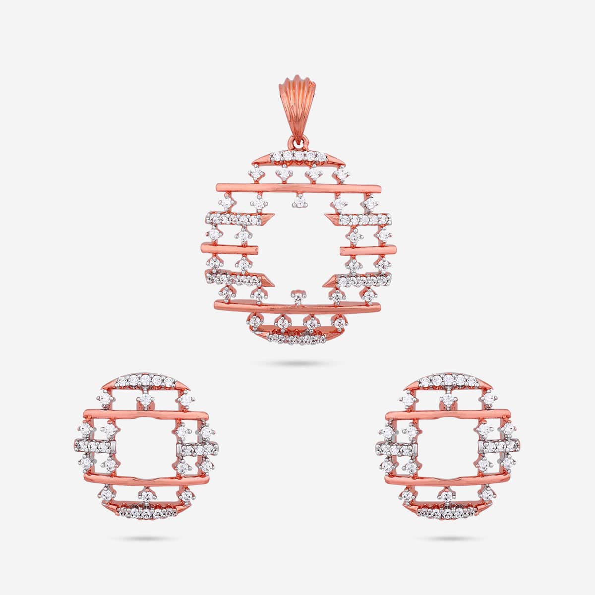 Zircon Pendant Set Zircon Pendant Earring 187702