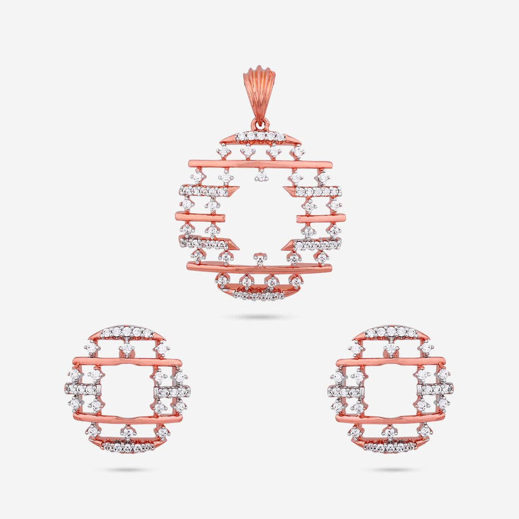 Zircon Pendant Set Zircon Pendant Earring 187702