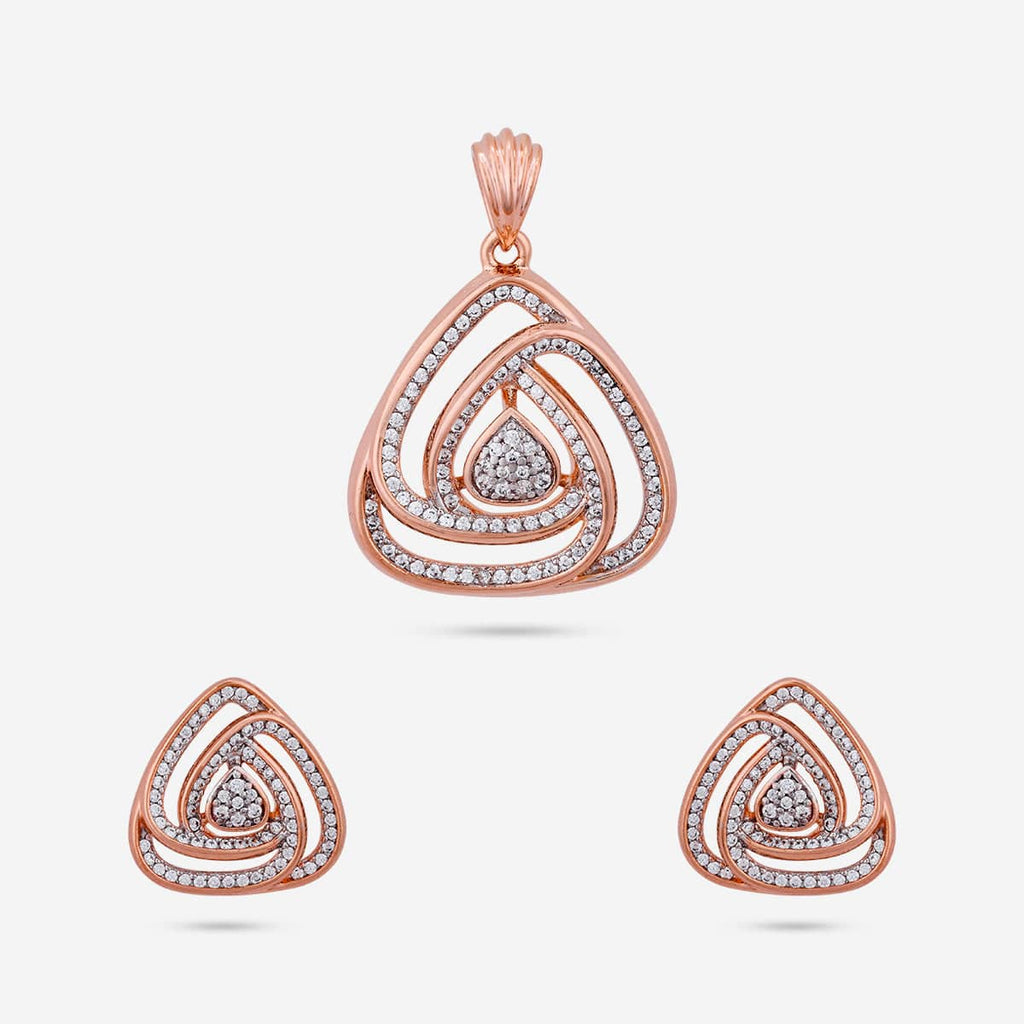 Zircon Pendant Set Zircon Pendant Earring 187703