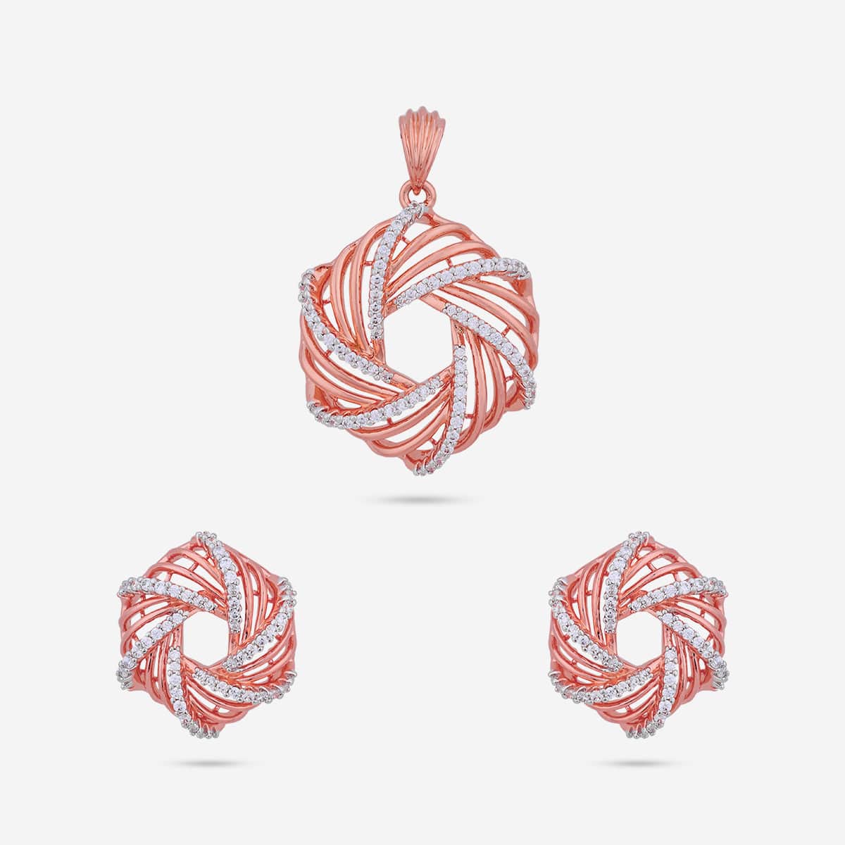 Zircon Pendant Set Zircon Pendant Earring 187704