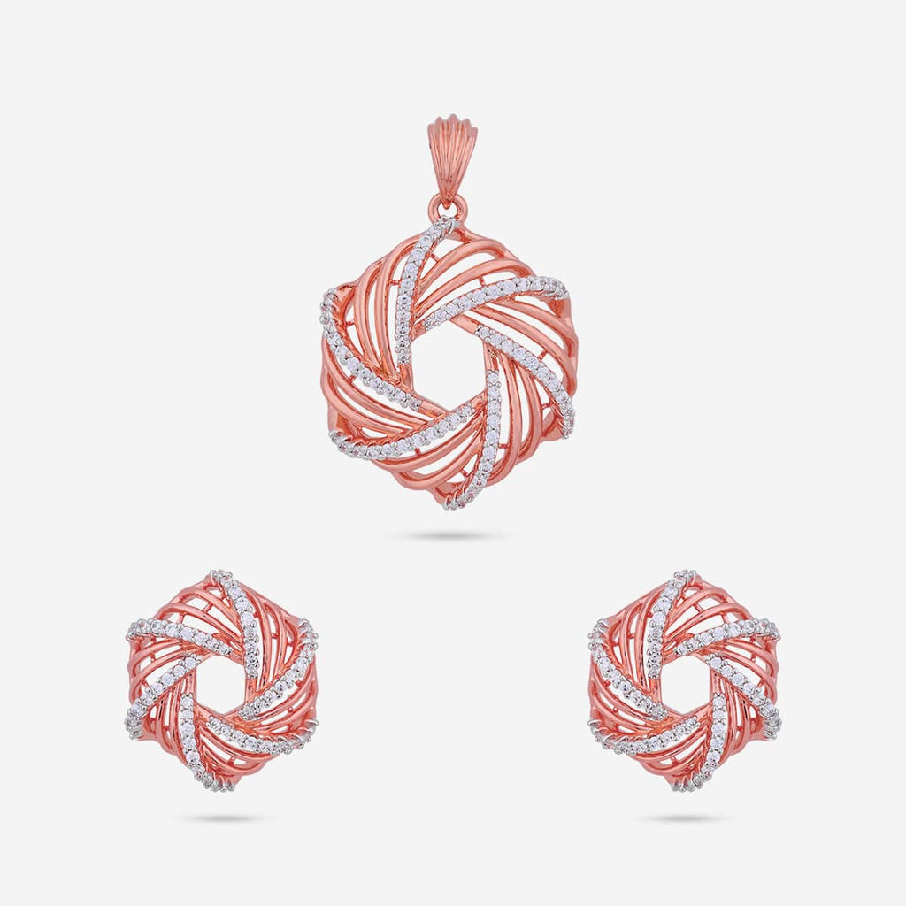 Zircon Pendant Set Zircon Pendant Earring 187704