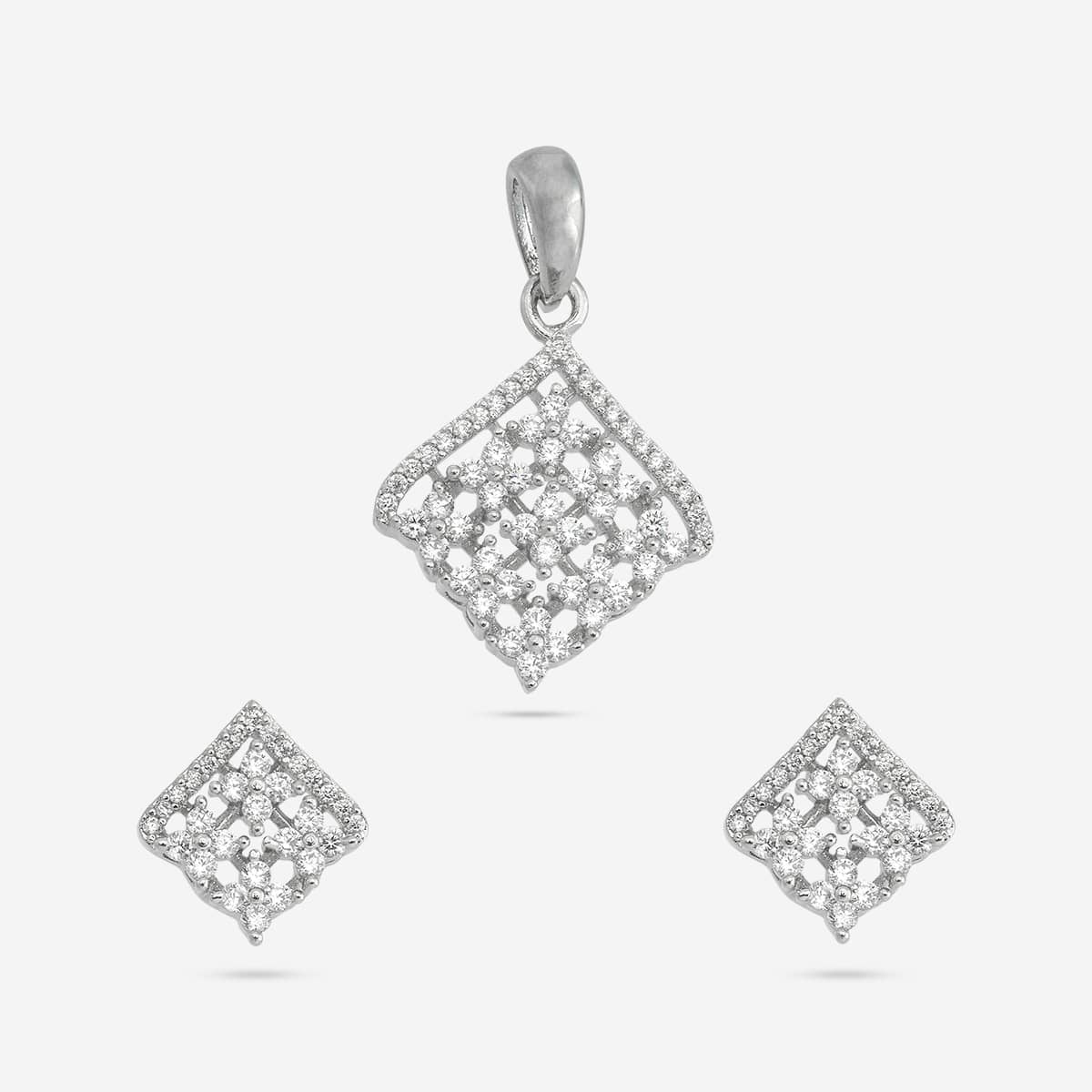 Zircon Pendant Set Zircon Pendant Earring 170678