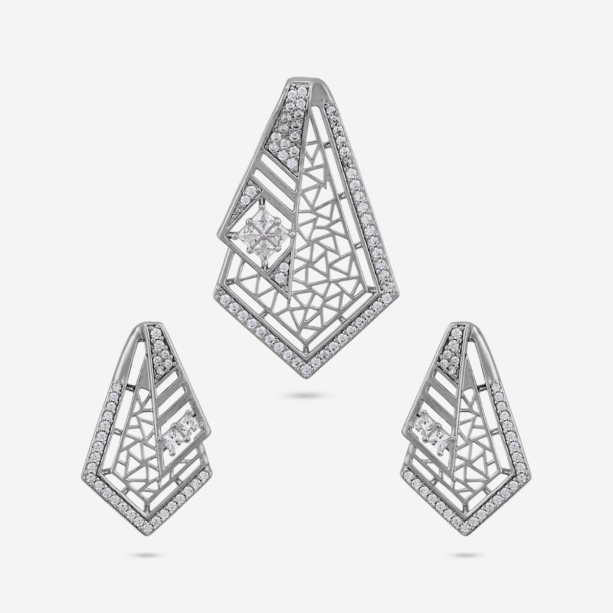 Zircon Pendant Set Zircon Pendant Earring 172966