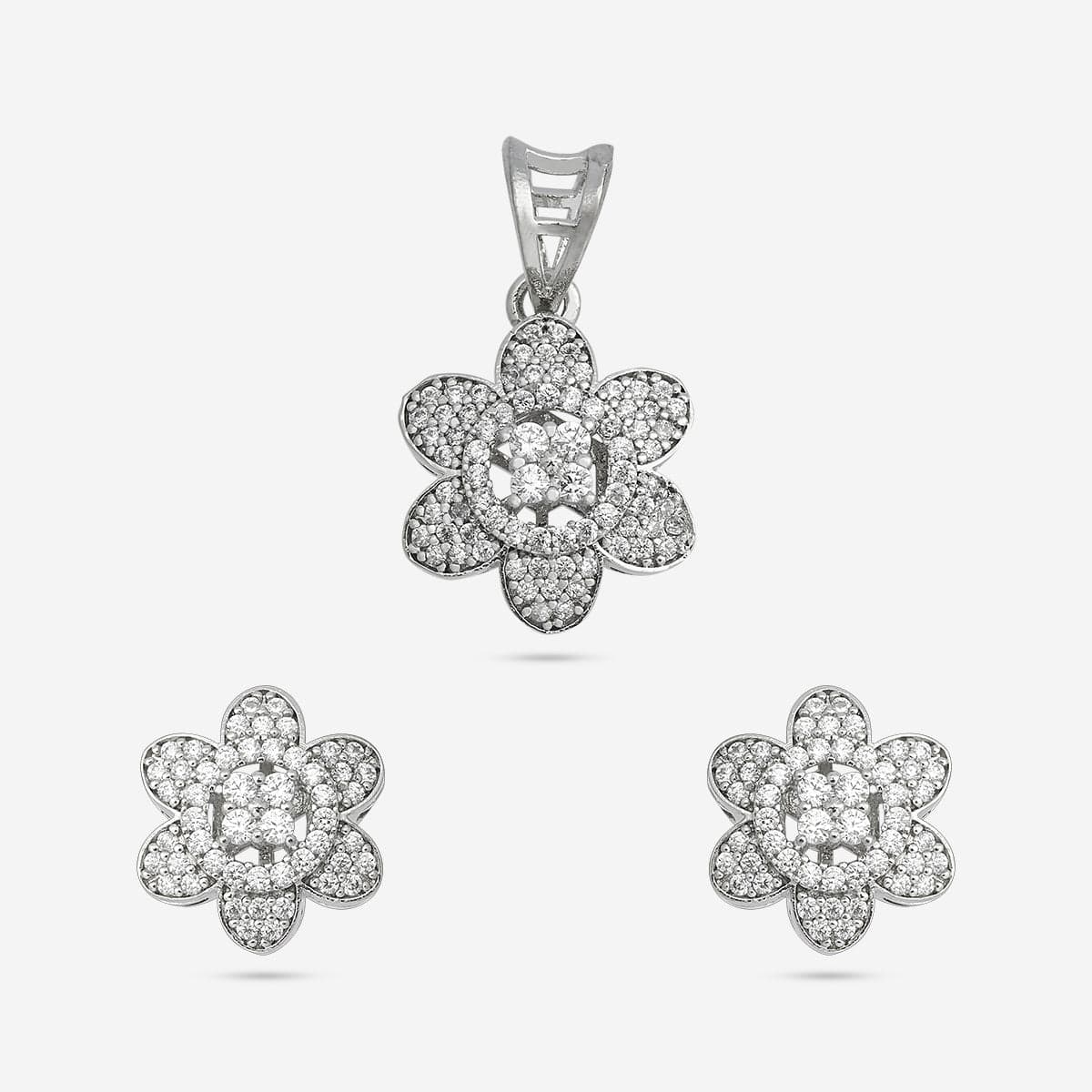 Zircon Pendant Set Zircon Pendant Earring 182484