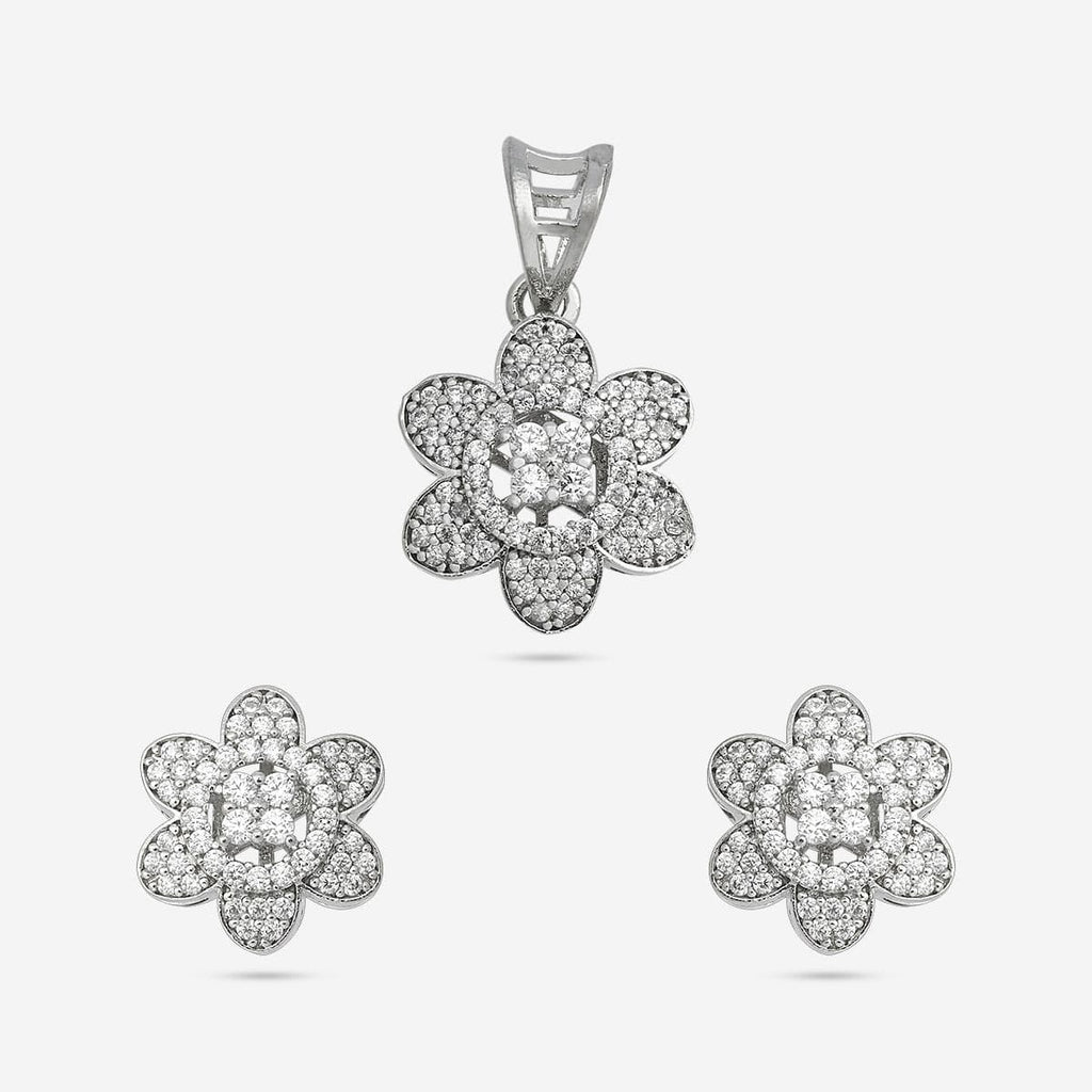 Zircon Pendant Set Zircon Pendant Earring 182484