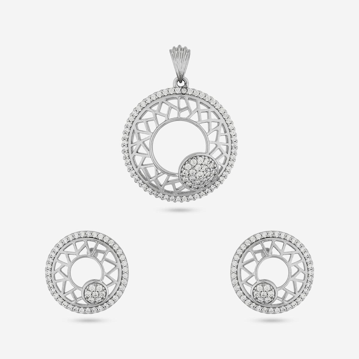 Zircon Pendant Set Zircon Pendant Earring 191782