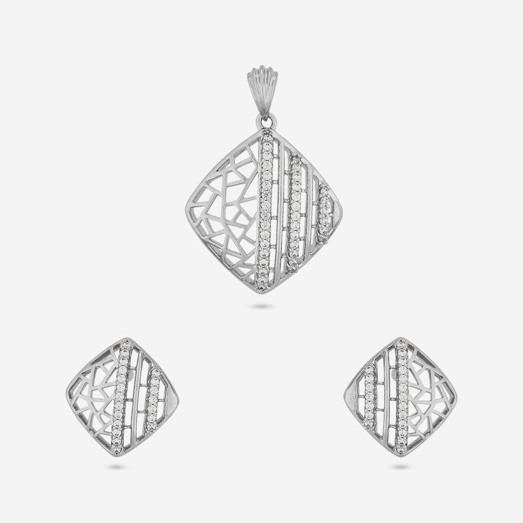 Zircon Pendant Set Zircon Pendant Earring 191783