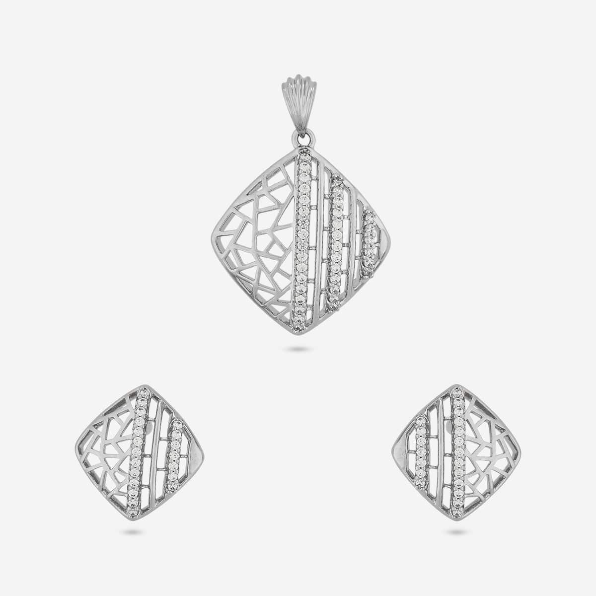 Zircon Pendant Set Zircon Pendant Earring 191783