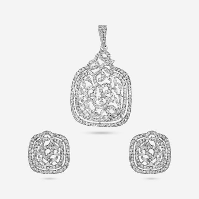 Zircon Pendant Set Zircon Pendant Earring 195229