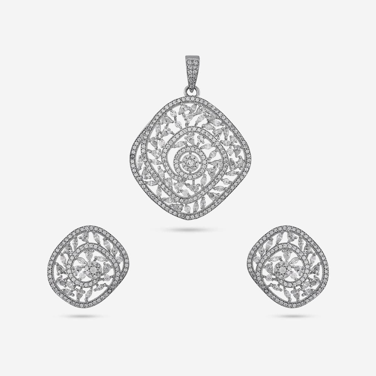 Zircon Pendant Set Zircon Pendant Earring 195230