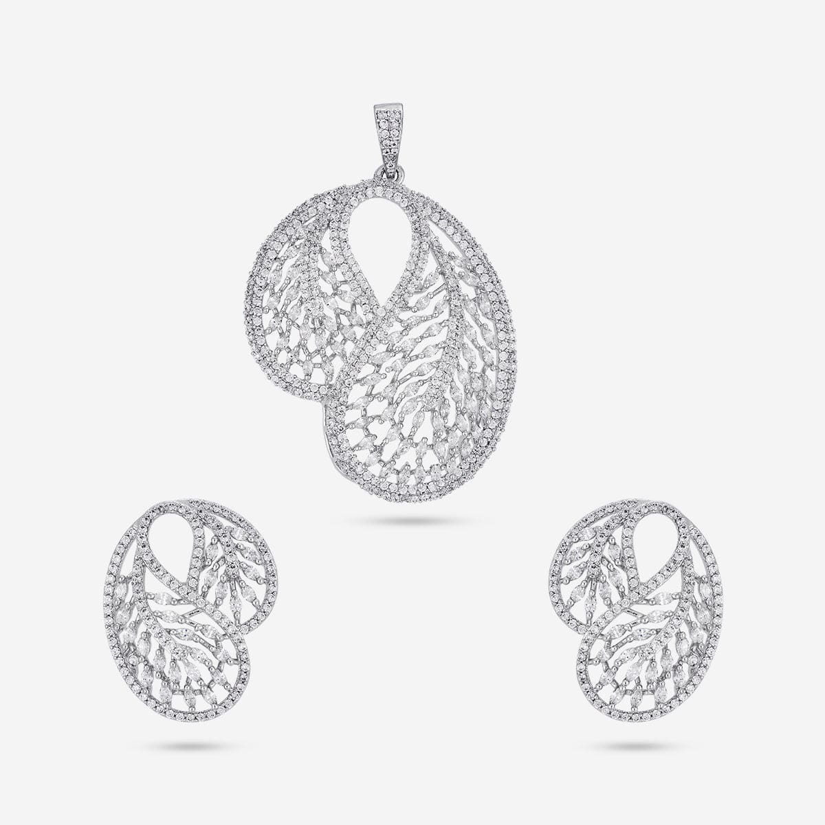 Zircon Pendant Set Zircon Pendant Earring 197161