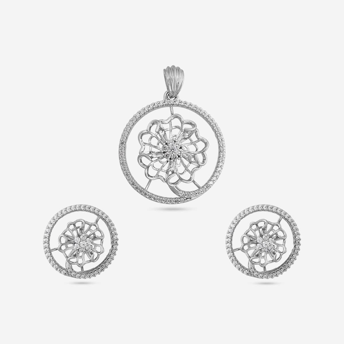 Zircon Pendant Set Zircon Pendant Earring 199570