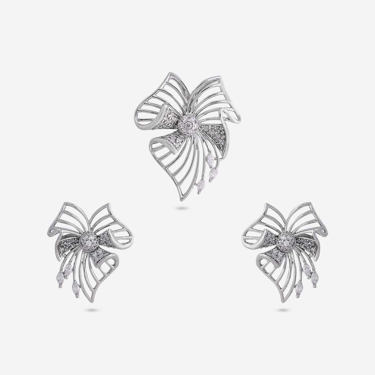 Zircon Pendant Set Zircon Pendant Earring 199571