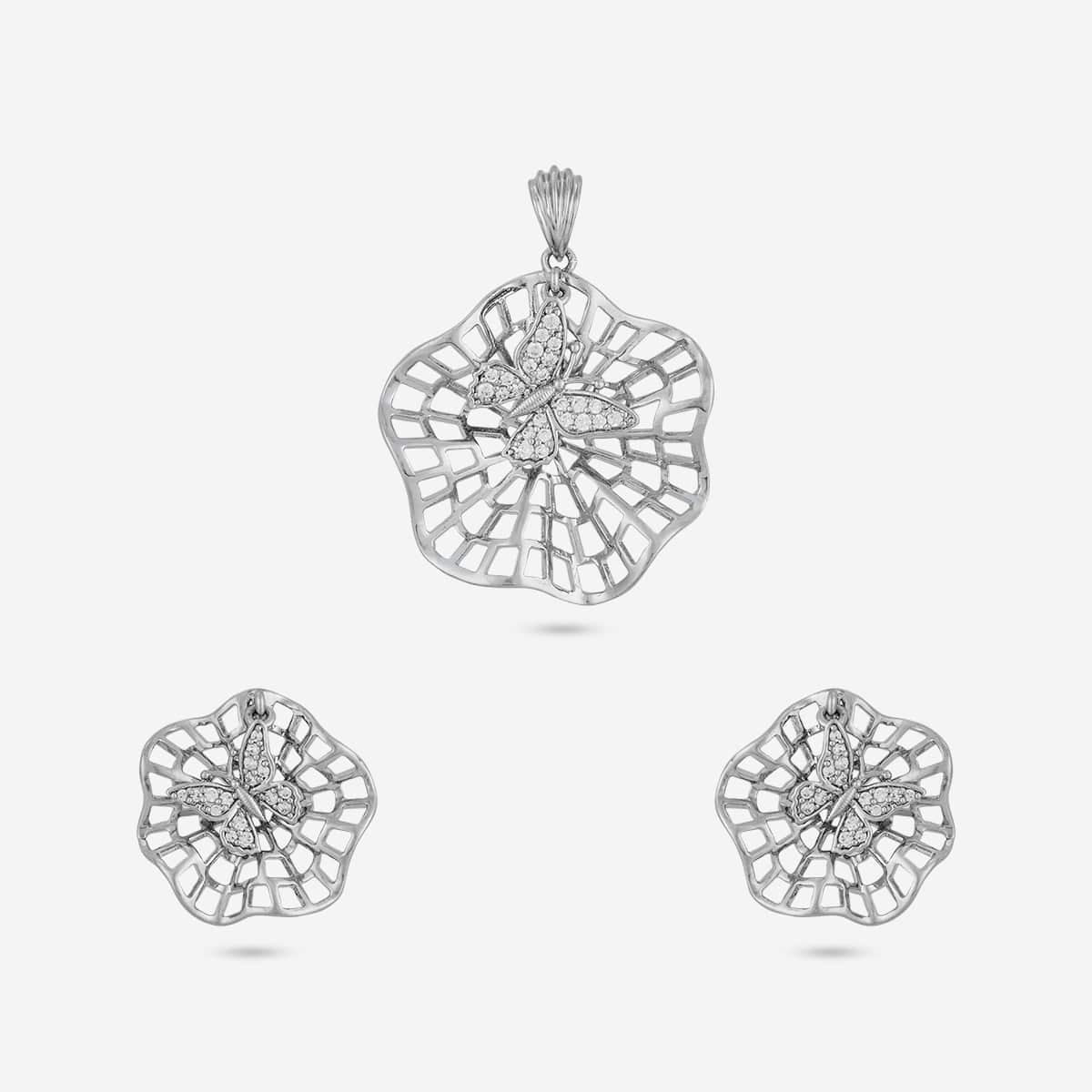 Zircon Pendant Set Zircon Pendant Earring 199572