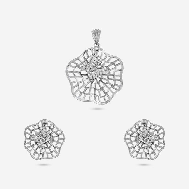 Zircon Pendant Set Zircon Pendant Earring 199572