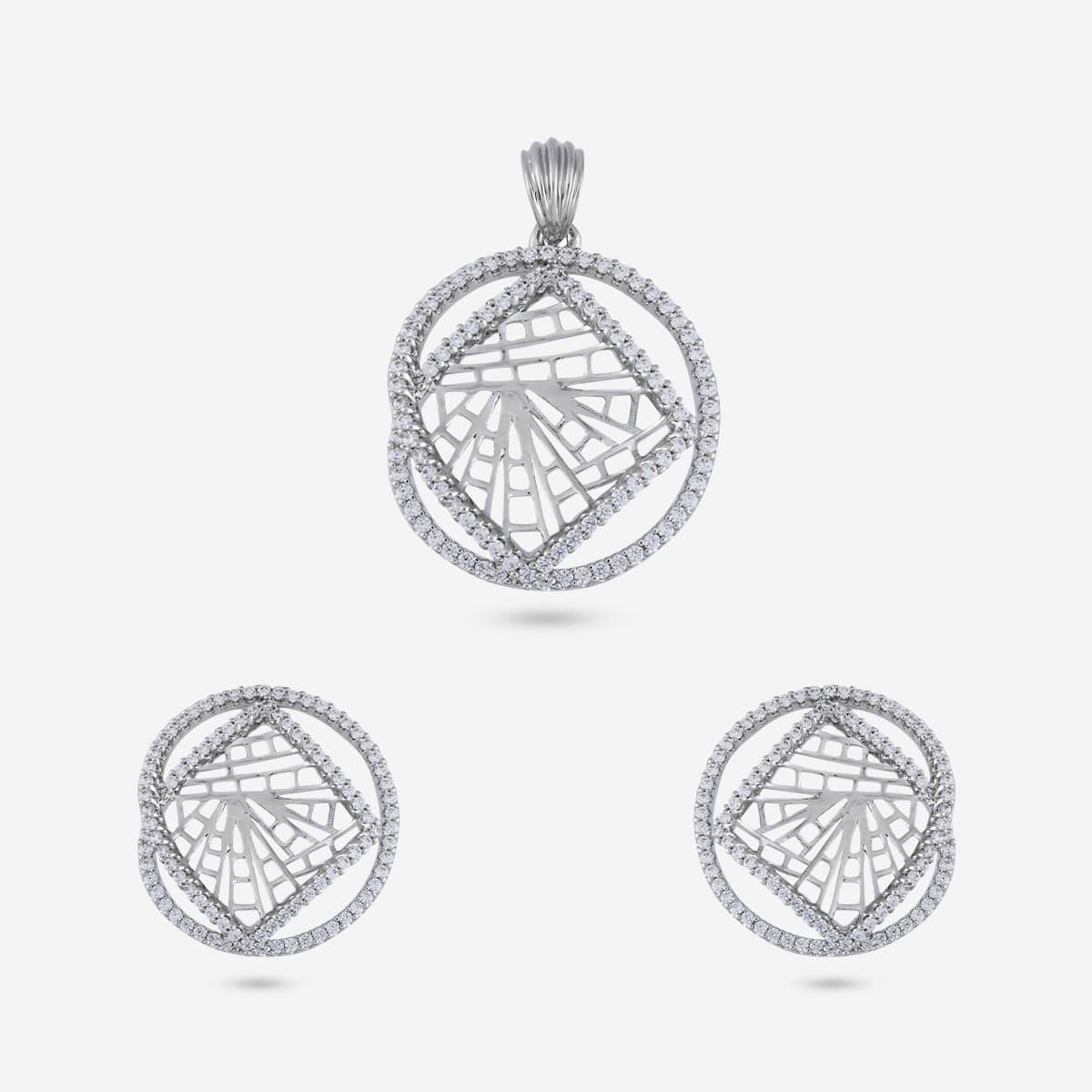 Zircon Pendant Set Zircon Pendant Earring 199573