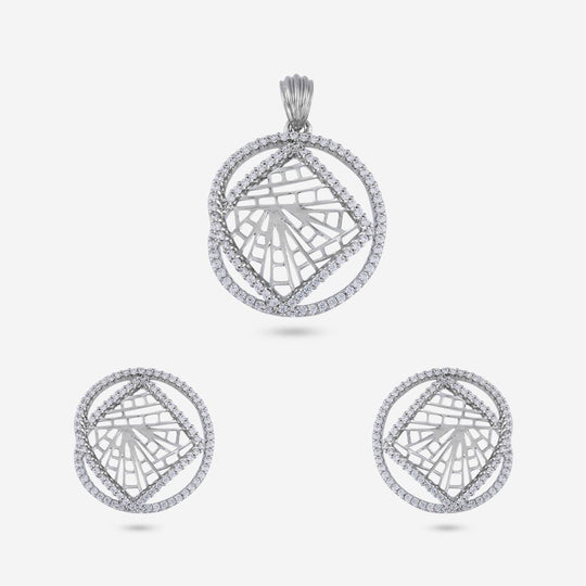 Zircon Pendant Set Zircon Pendant Earring 199573