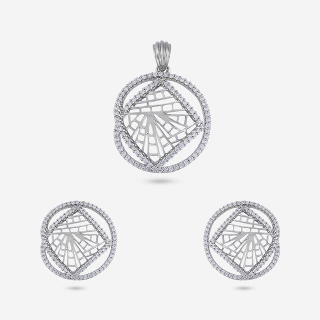 Zircon Pendant Set Zircon Pendant Earring 199573