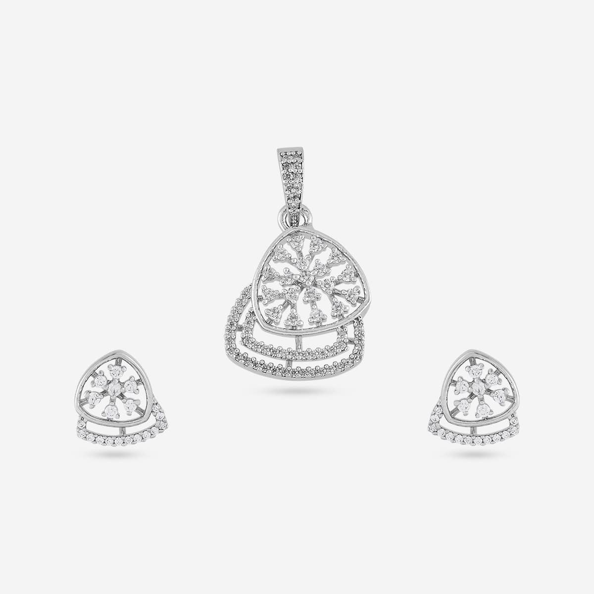 Zircon Pendant Set Zircon Pendant Earring 202366
