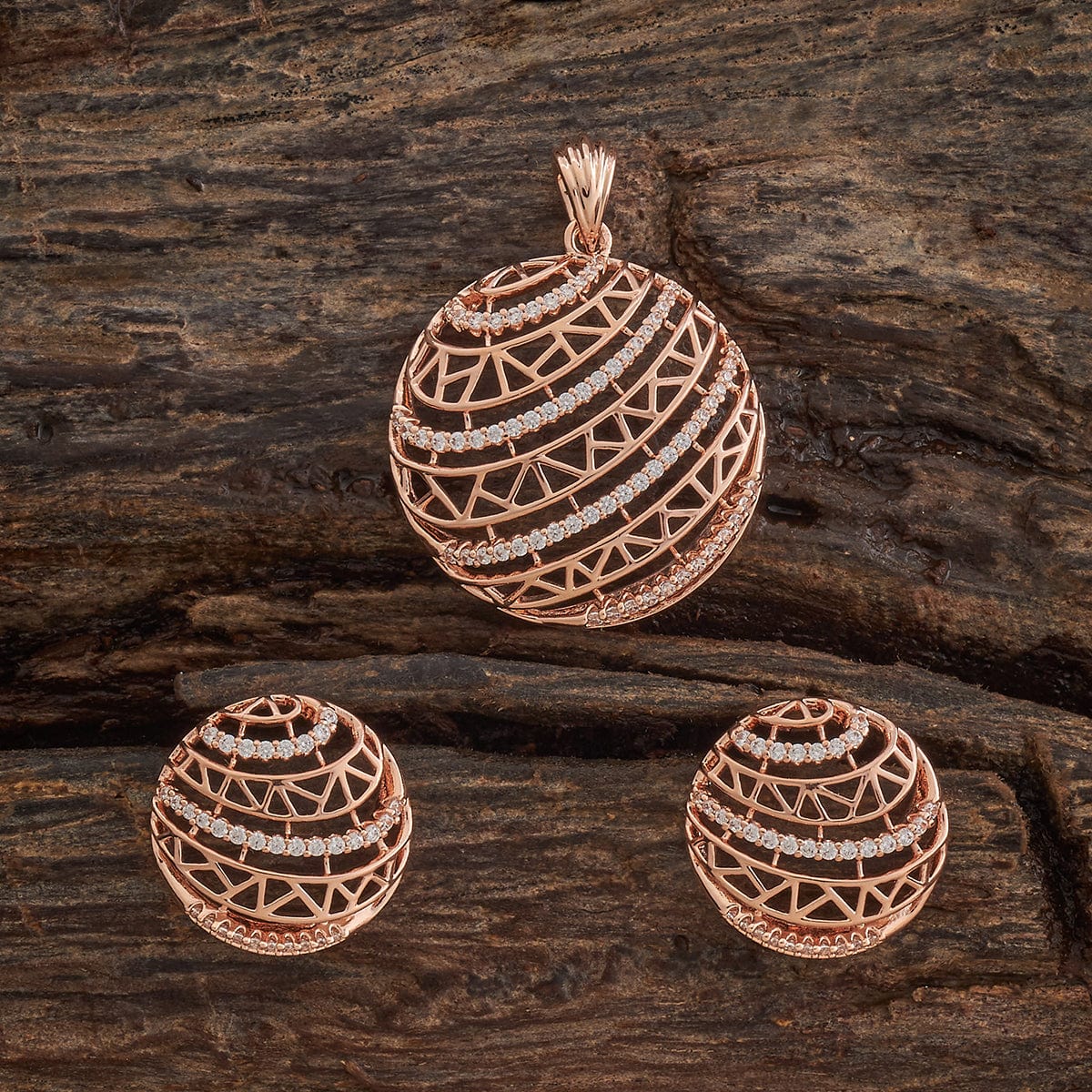 Zircon Pendant Set Zircon Pendant Earring 184738