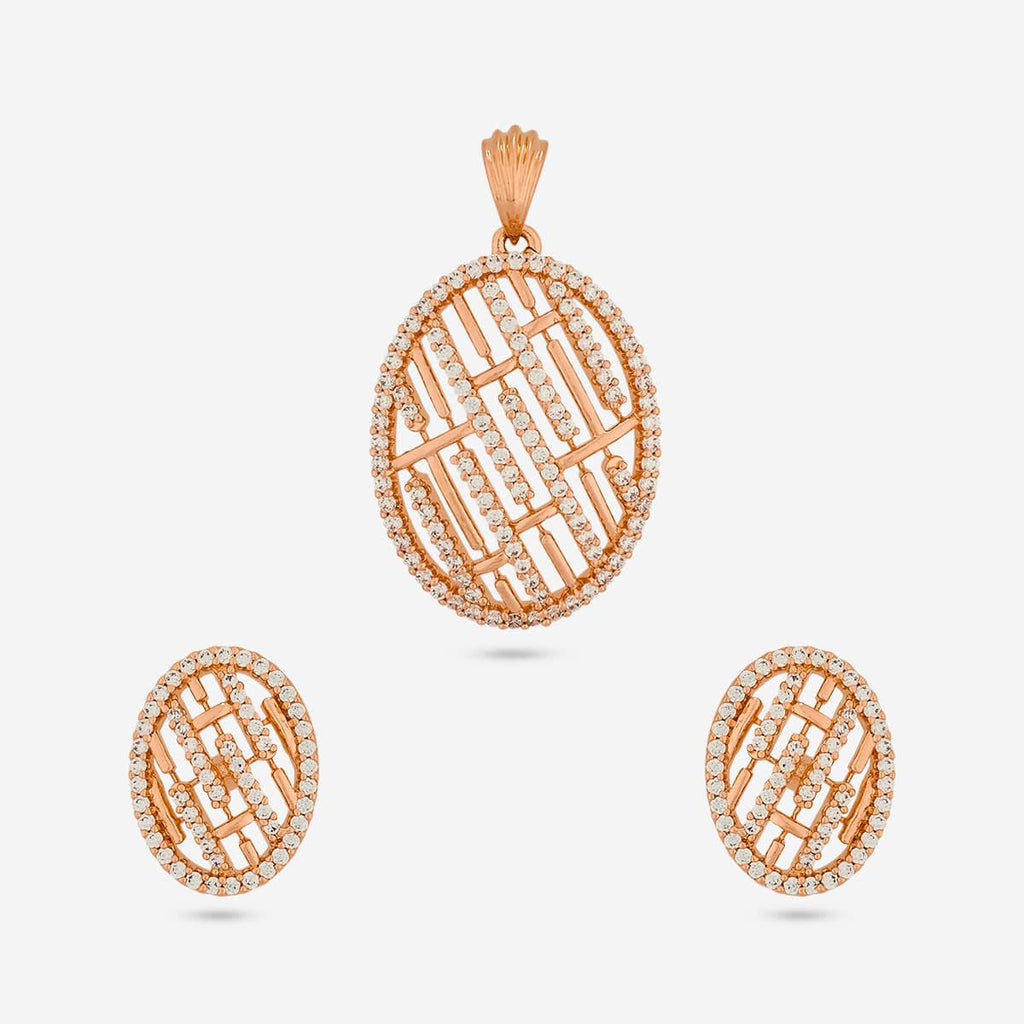Zircon Pendant Set Zircon Pendant Earring 191784
