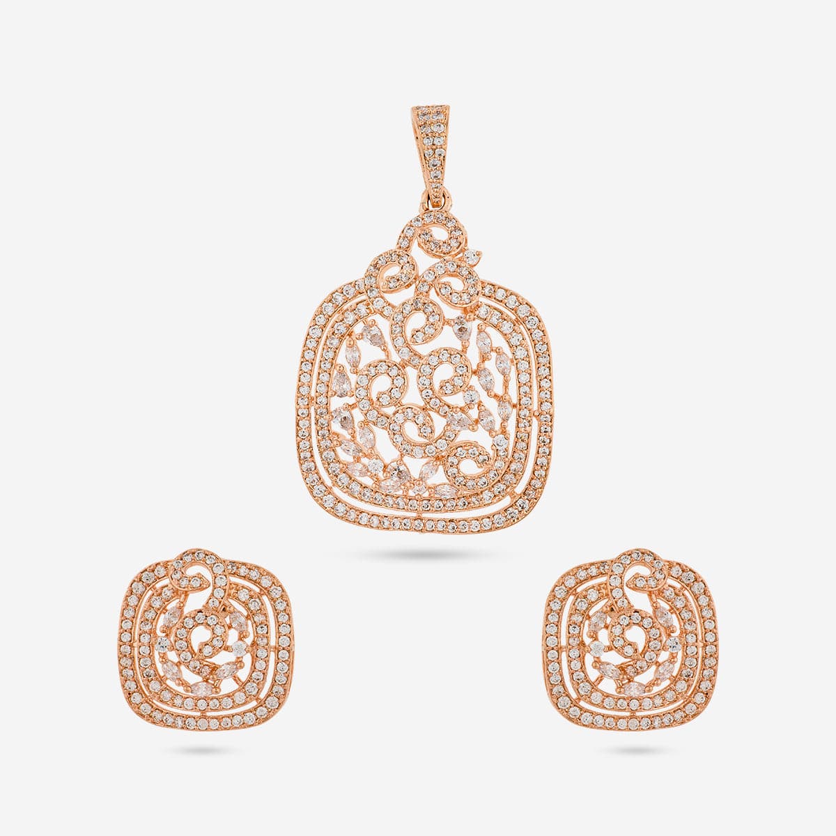 Zircon Pendant Set Zircon Pendant Earring 195229