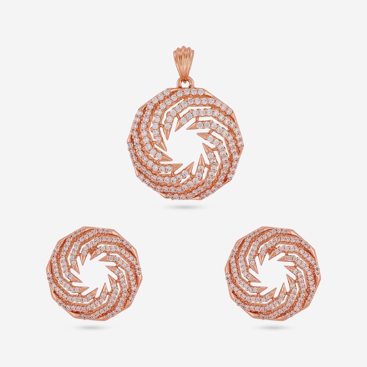 Zircon Pendant Set Zircon Pendant Earring 196907