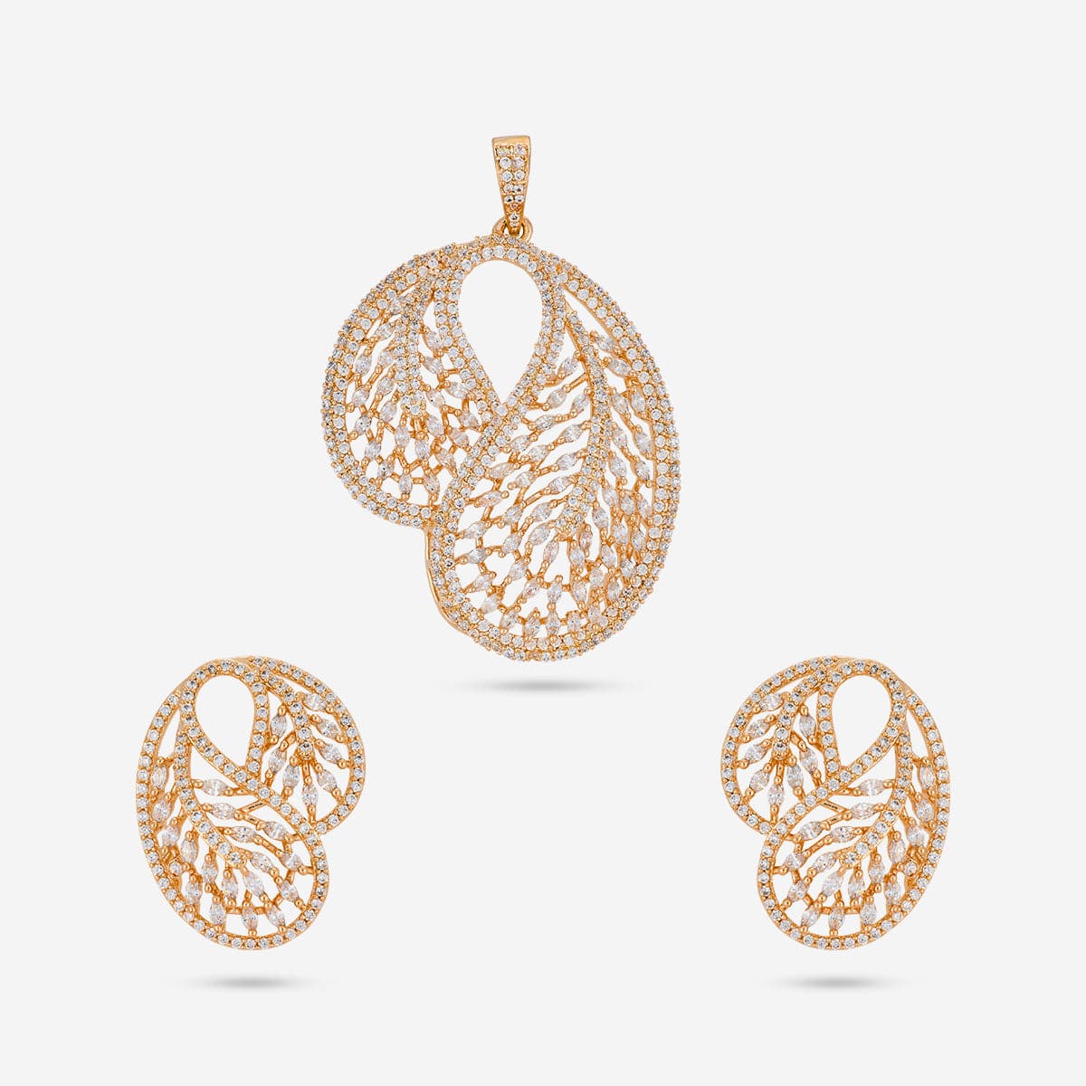 Zircon Pendant Set Zircon Pendant Earring 197161