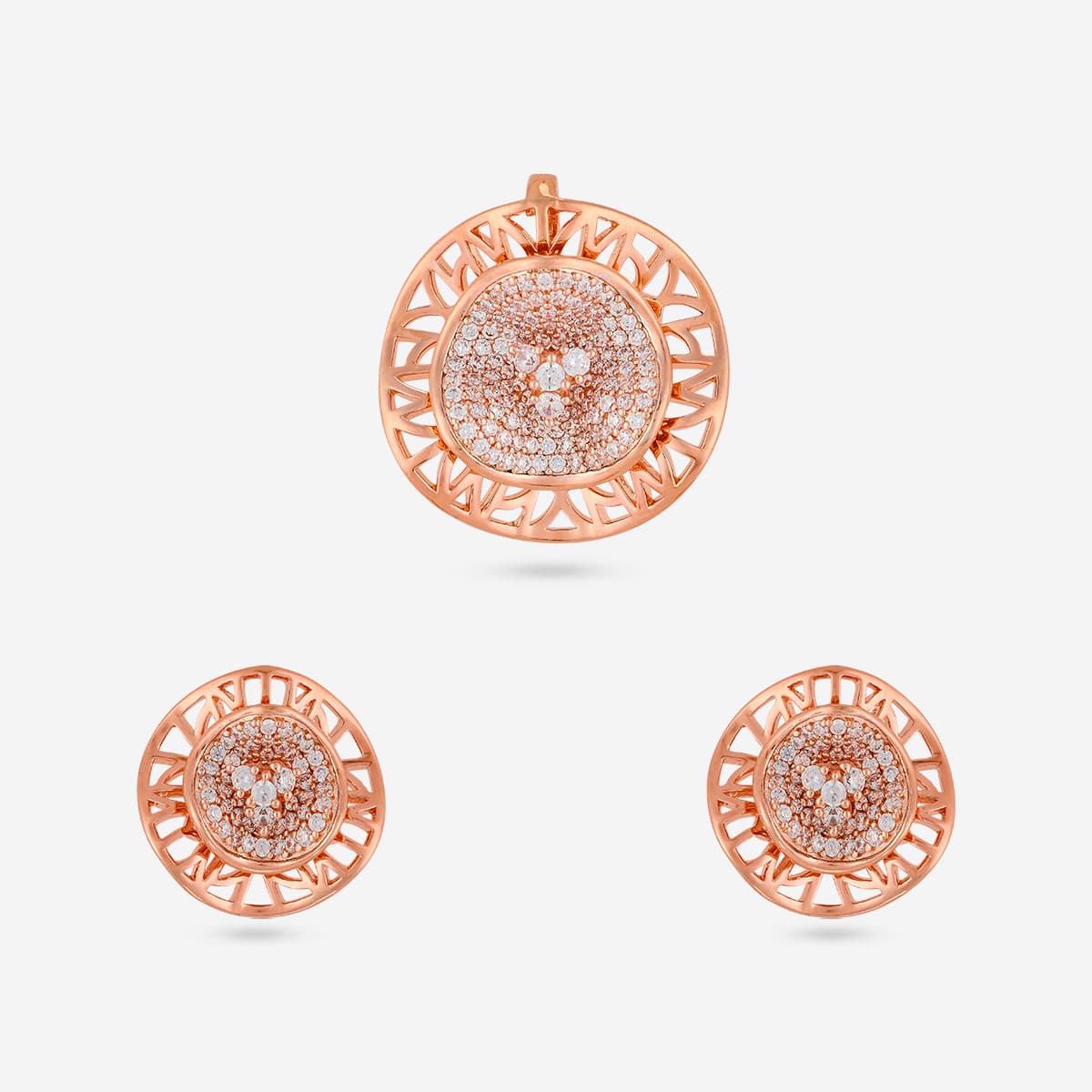 Zircon Pendant Set Zircon Pendant Earring 197206