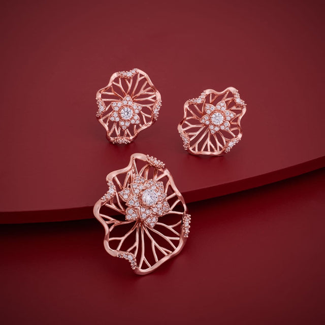 Zircon Pendant Set Zircon Pendant Earring 197751