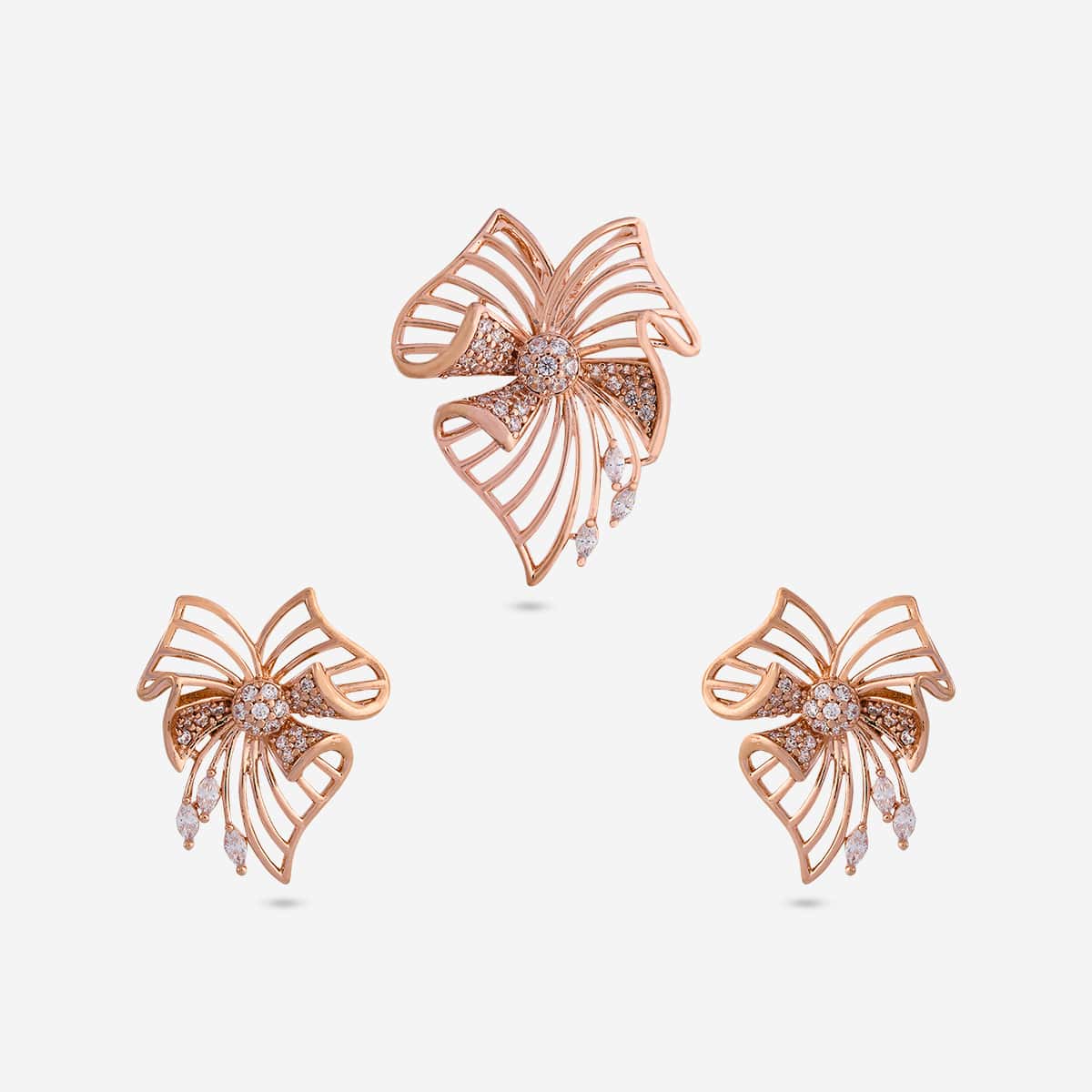 Zircon Pendant Set Zircon Pendant Earring 199571