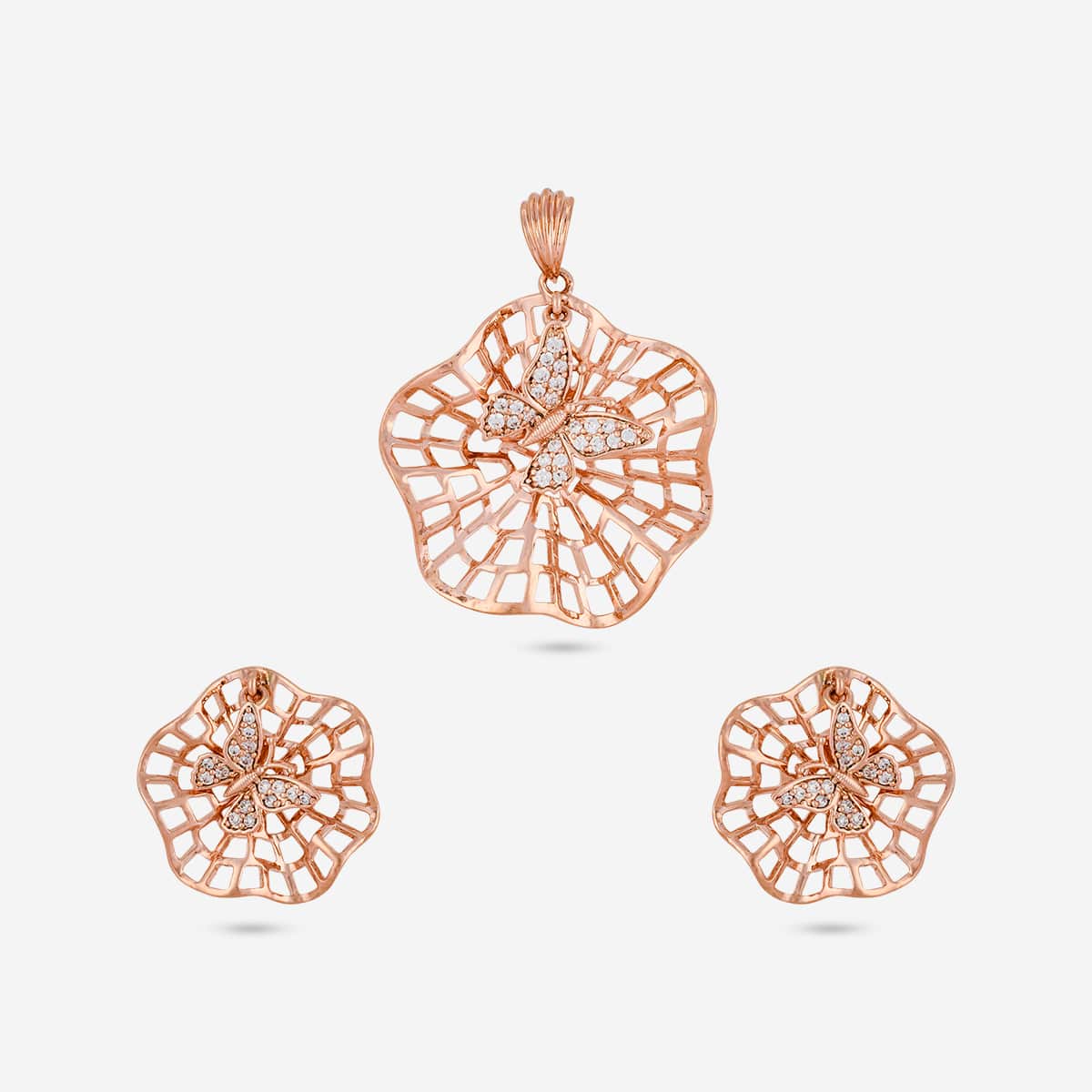 Zircon Pendant Set Zircon Pendant Earring 199572