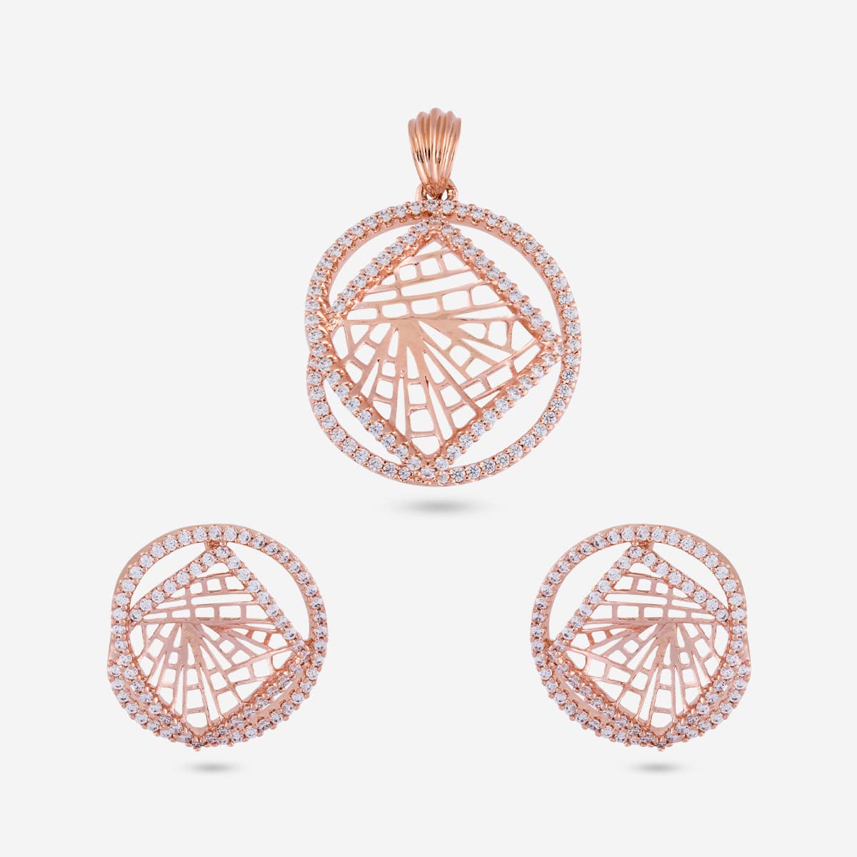 Zircon Pendant Set Zircon Pendant Earring 199573
