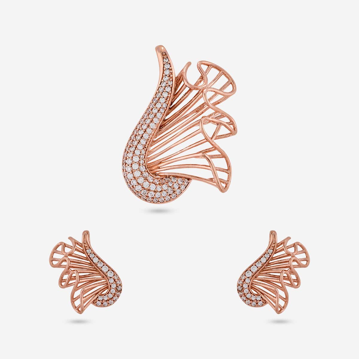Zircon Pendant Set Zircon Pendant Earring 199574