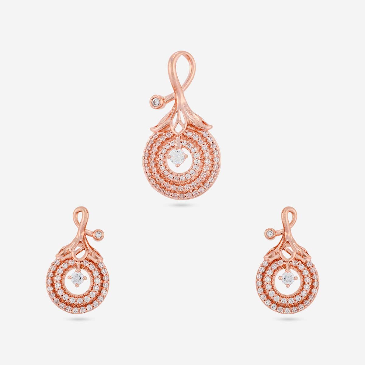 Zircon Pendant Set Zircon Pendant Earring 201398