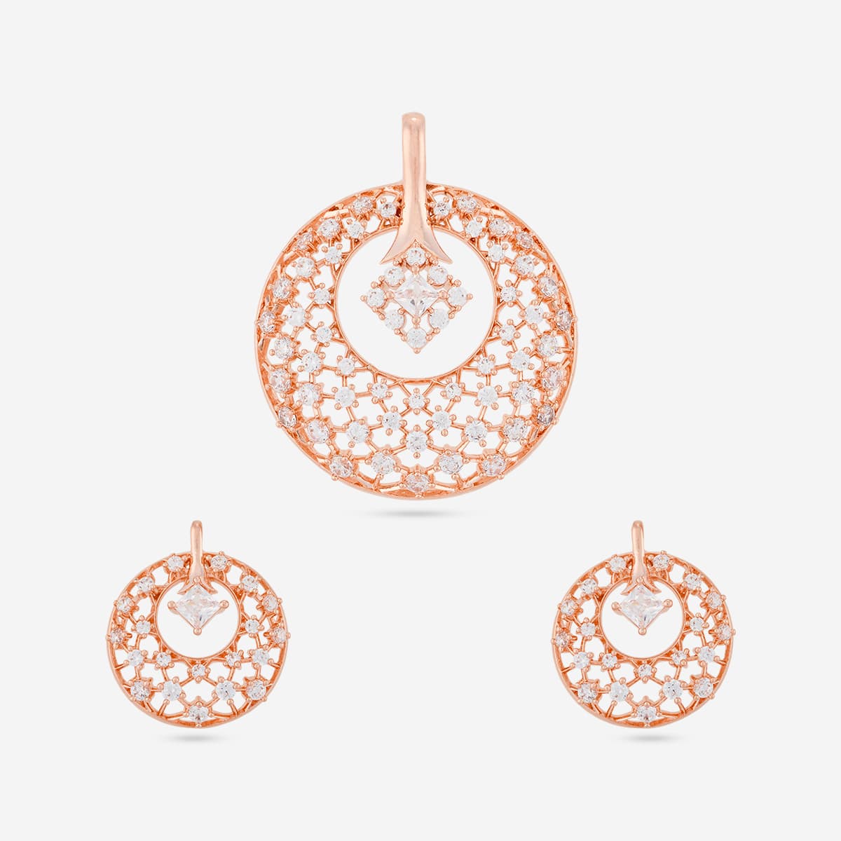Zircon Pendant Set Zircon Pendant Earring 201399
