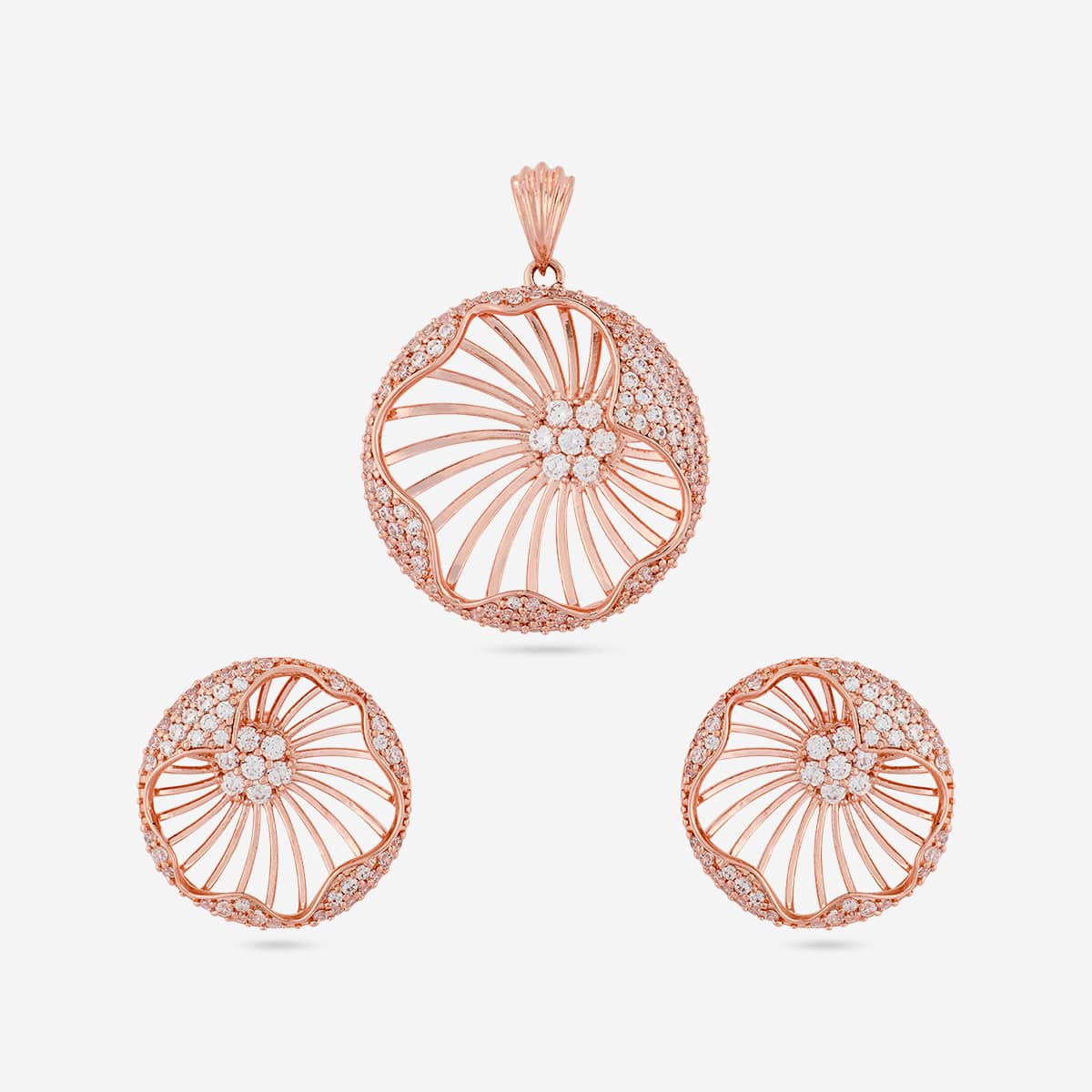 Zircon Pendant Set Zircon Pendant Earring 201401