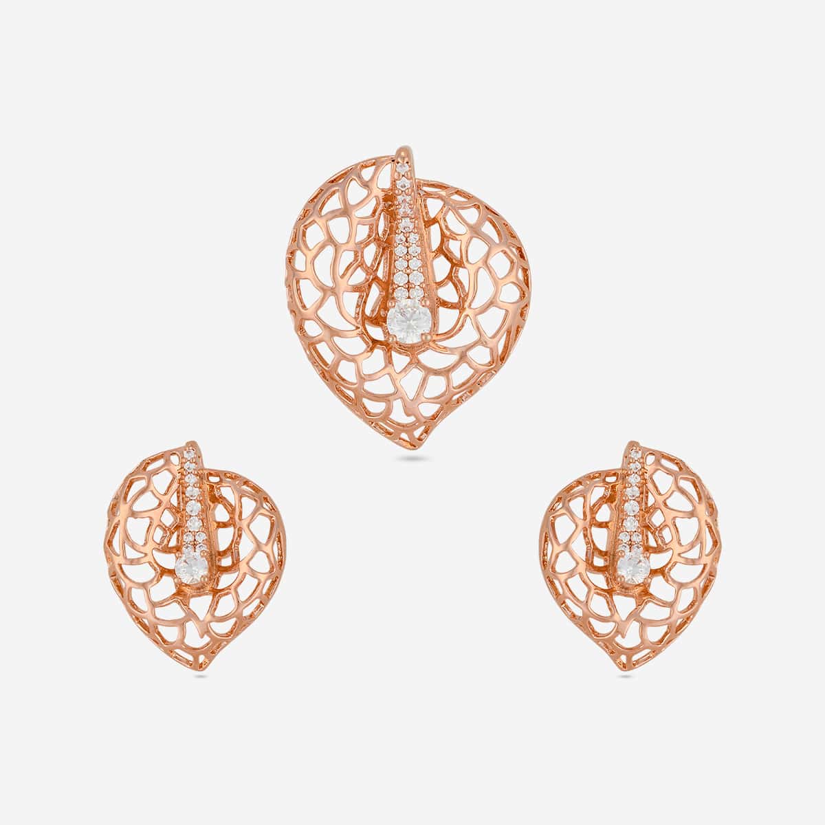 Zircon Pendant Set Zircon Pendant Earring 204637