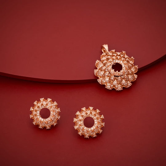 Zircon Pendant Set Zircon Pendant Earring 204643