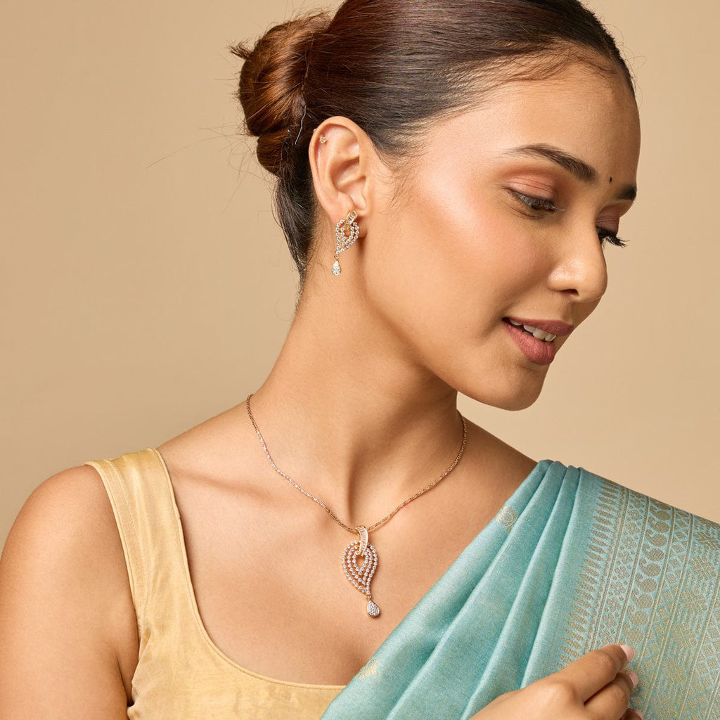 Zircon Pendant Set Zircon Pendant Earring 150303