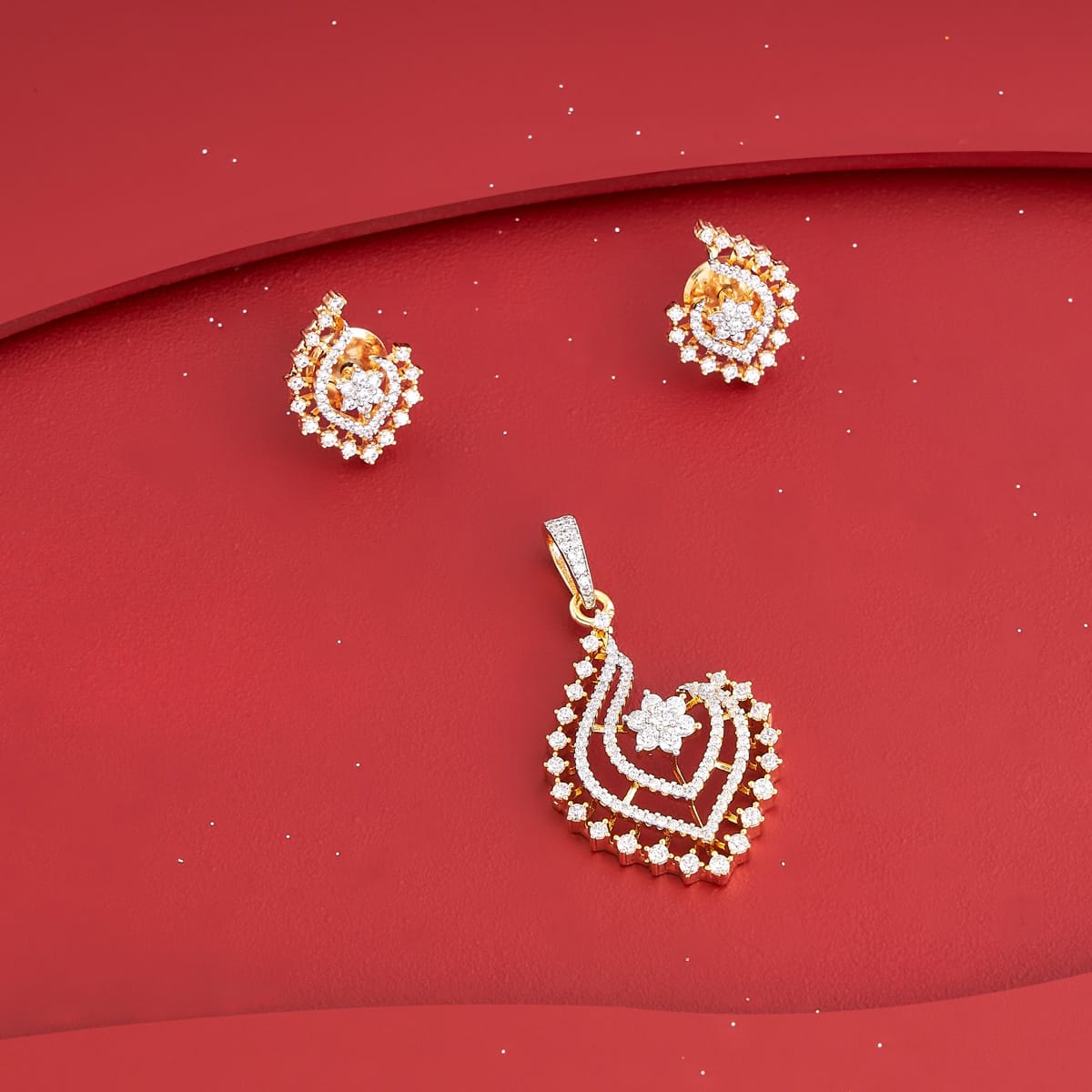 Zircon Pendant Set Zircon Pendant Earring 172769