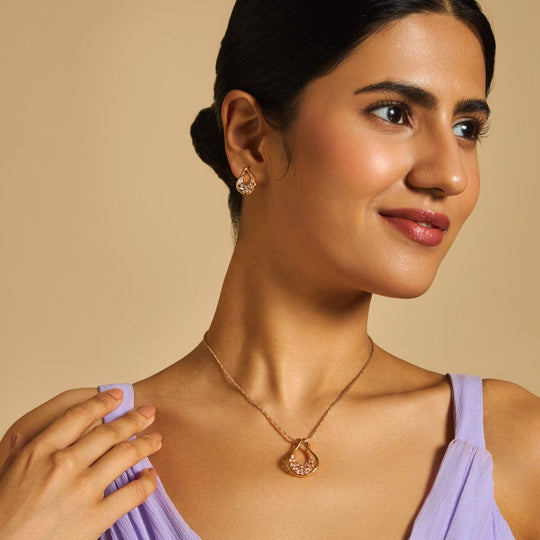 Zircon Pendant Set Zircon Pendant Earring 172969