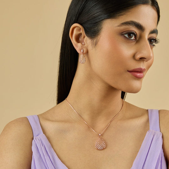 Zircon Pendant Set Zircon Pendant Earring 172971