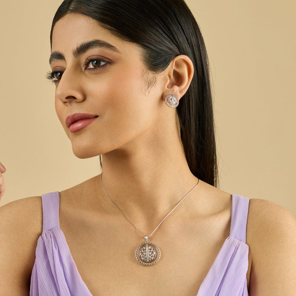 Zircon Pendant Set Zircon Pendant Earring 172975