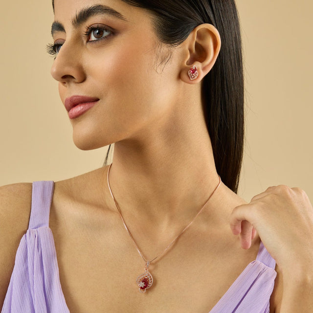 Zircon Pendant Set Zircon Pendant Earring 179972