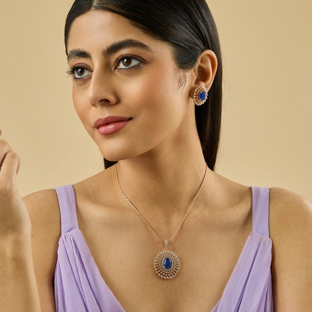 Zircon Pendant Set Zircon Pendant Earring 180317