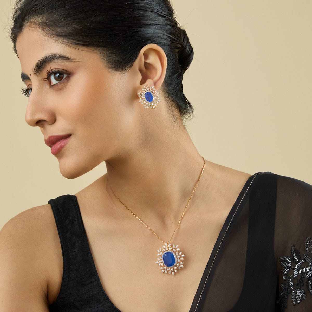 Zircon Pendant Set Zircon Pendant Earring 180324